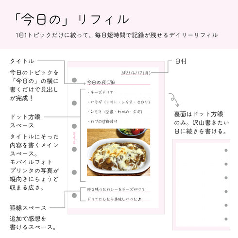 「今日の」リフィル(ミニ6サイズ)